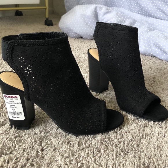 LC Lauren Conrad Shoes - .SOLD. Lauren Conrad Black Peep Toe Boots 6 1/2